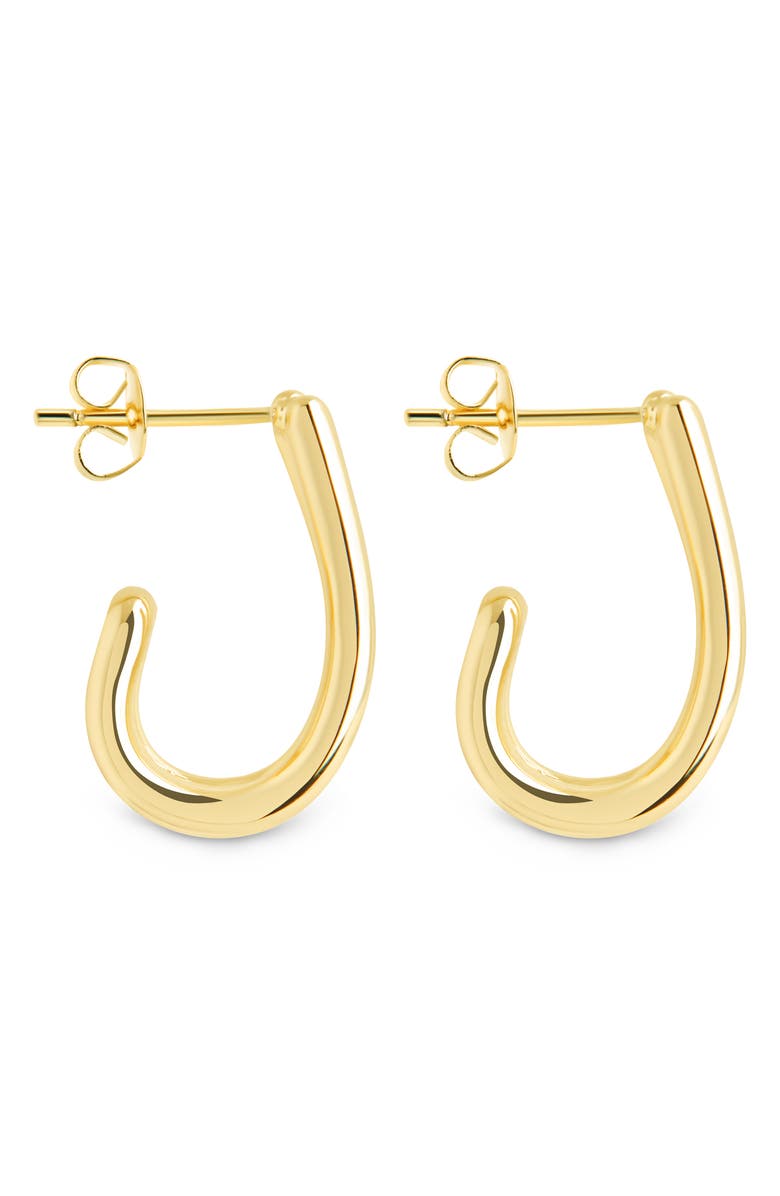 Sterling Forever Marcel Triple Row Huggie Hoop Earrings, Alternate, color, Gold