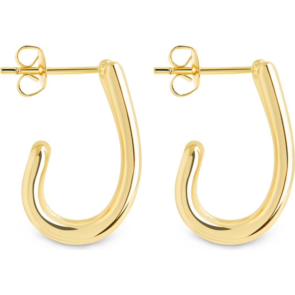 Sterling Forever Marcel Triple Row Huggie Hoop Earrings In Gold