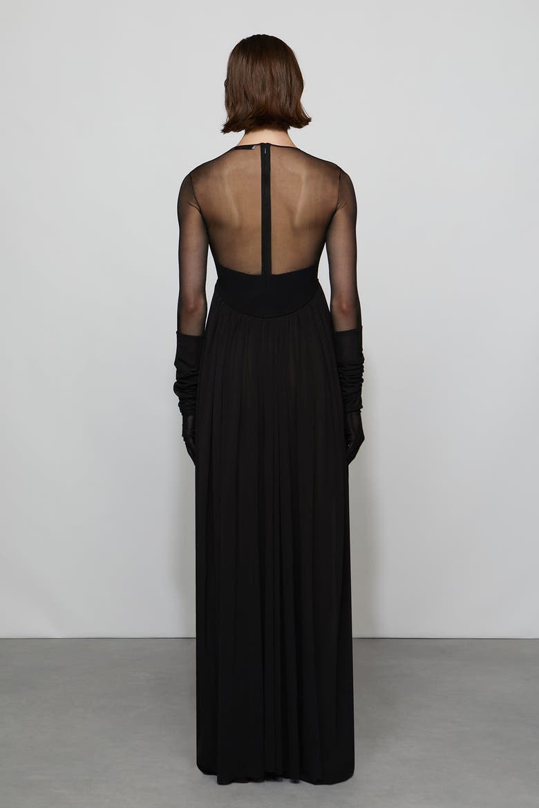 Suri Knit Combo Gown, Alternate, color, Black