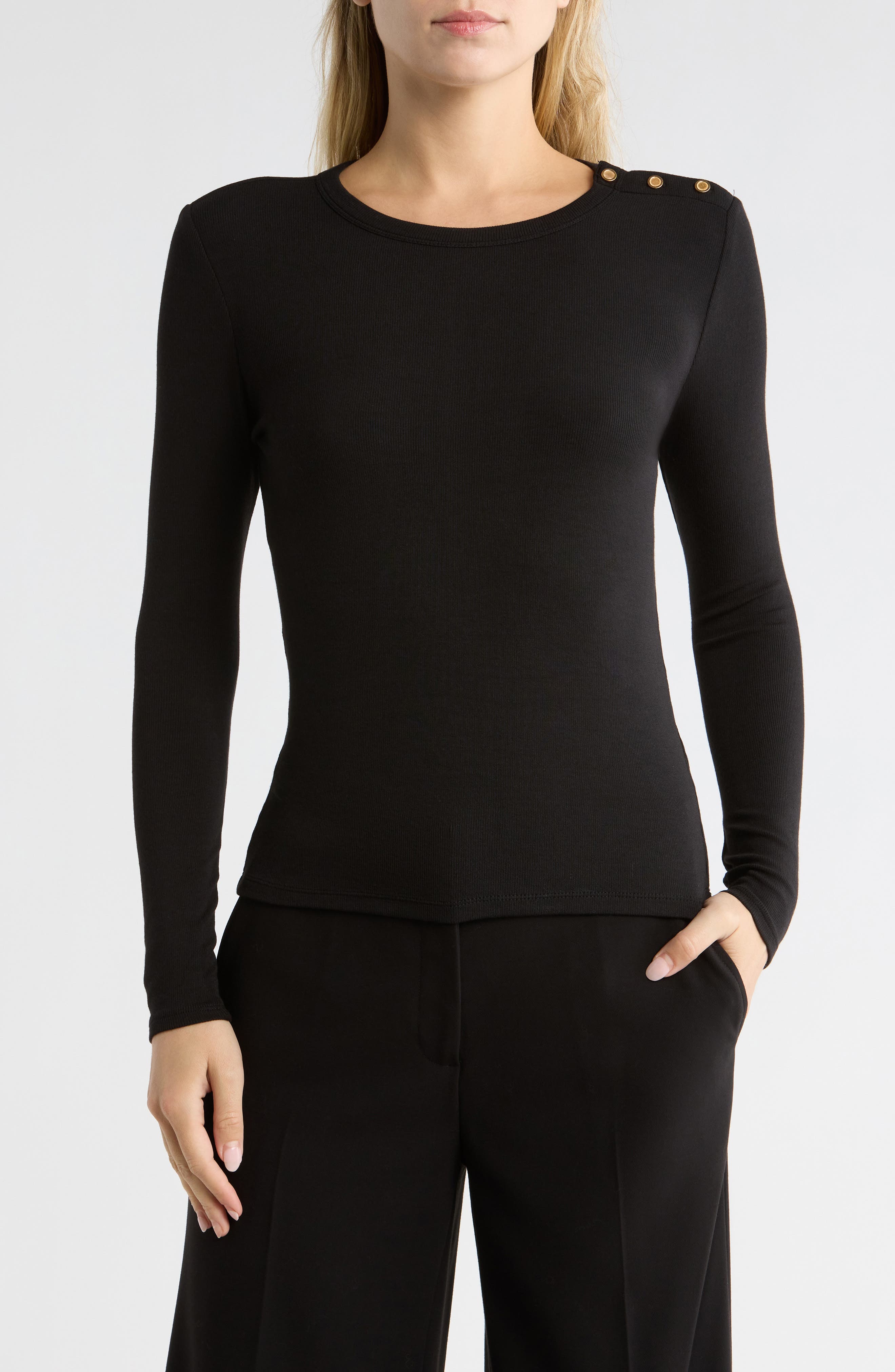 JASON WU Button Shoulder Knit Top