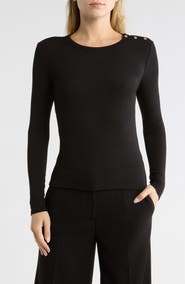 JASON WU Button Shoulder Knit Top