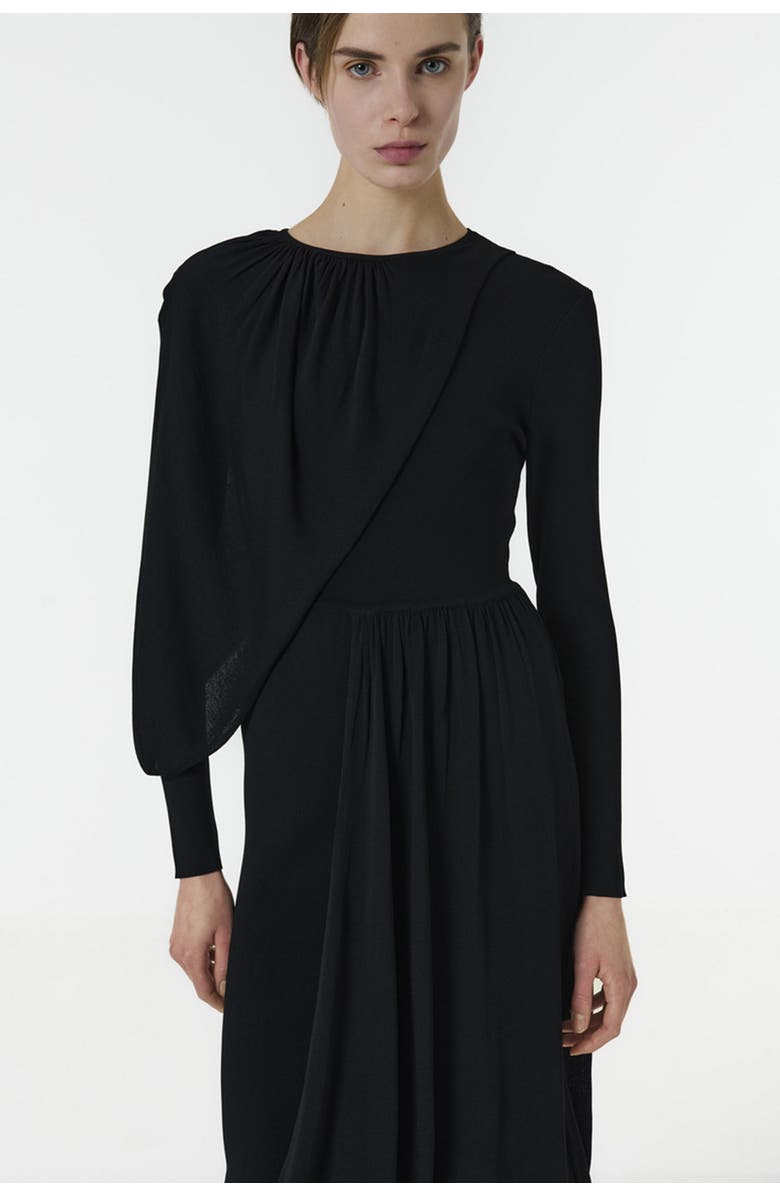 Leem Knitted Dress with Scarf Detail, Alternate, color, Black