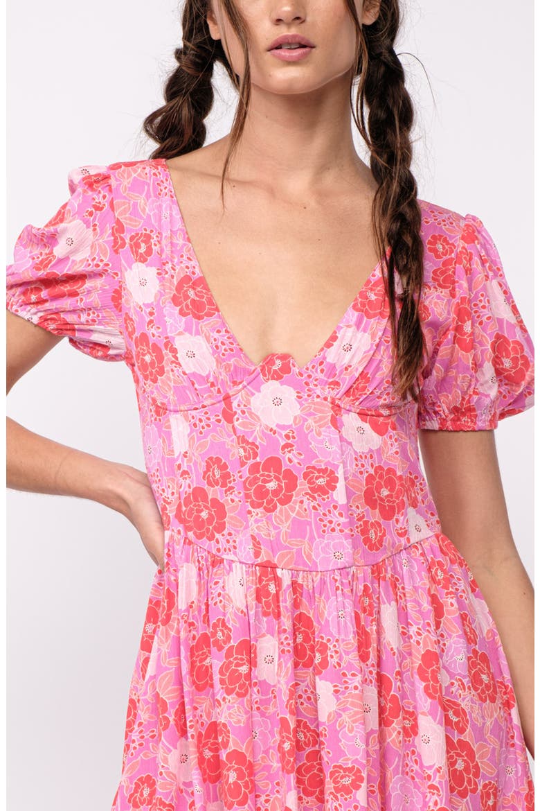 Puff Sleeve Minidress, Alternate, color, PINK