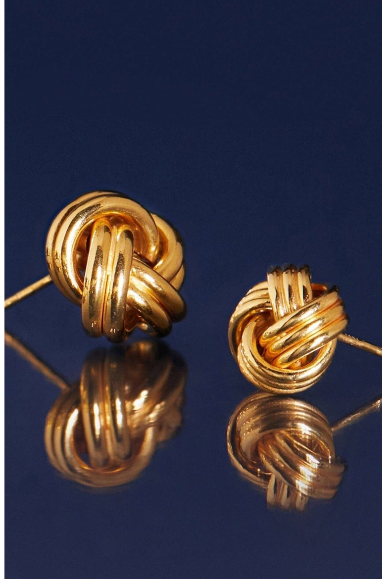 Gold Knot Stud Earrings, Alternate, color, 14k Yellow Gold