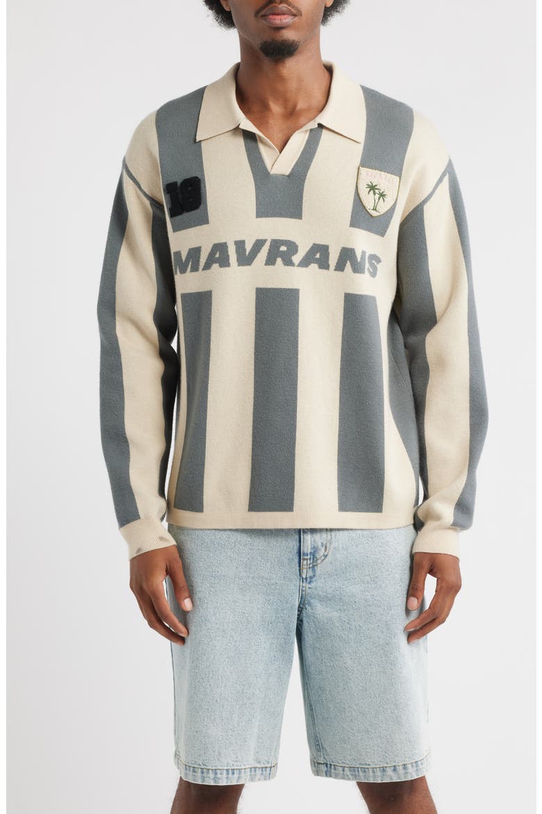 Stripe Long Sleeve Knit Soccer Jersey, Main, color, MULTICOLOR