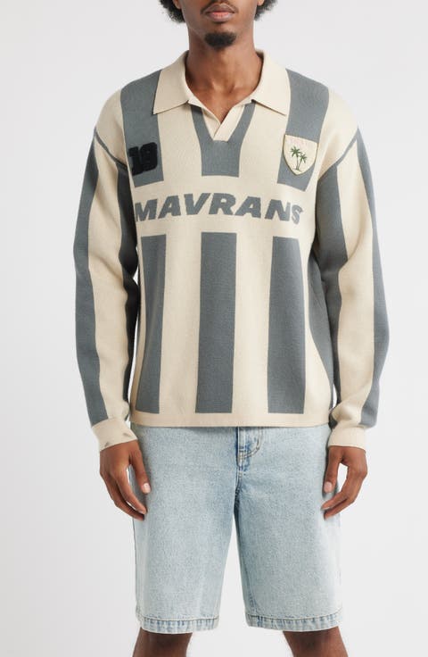 Stripe Long Sleeve Knit Soccer Jersey