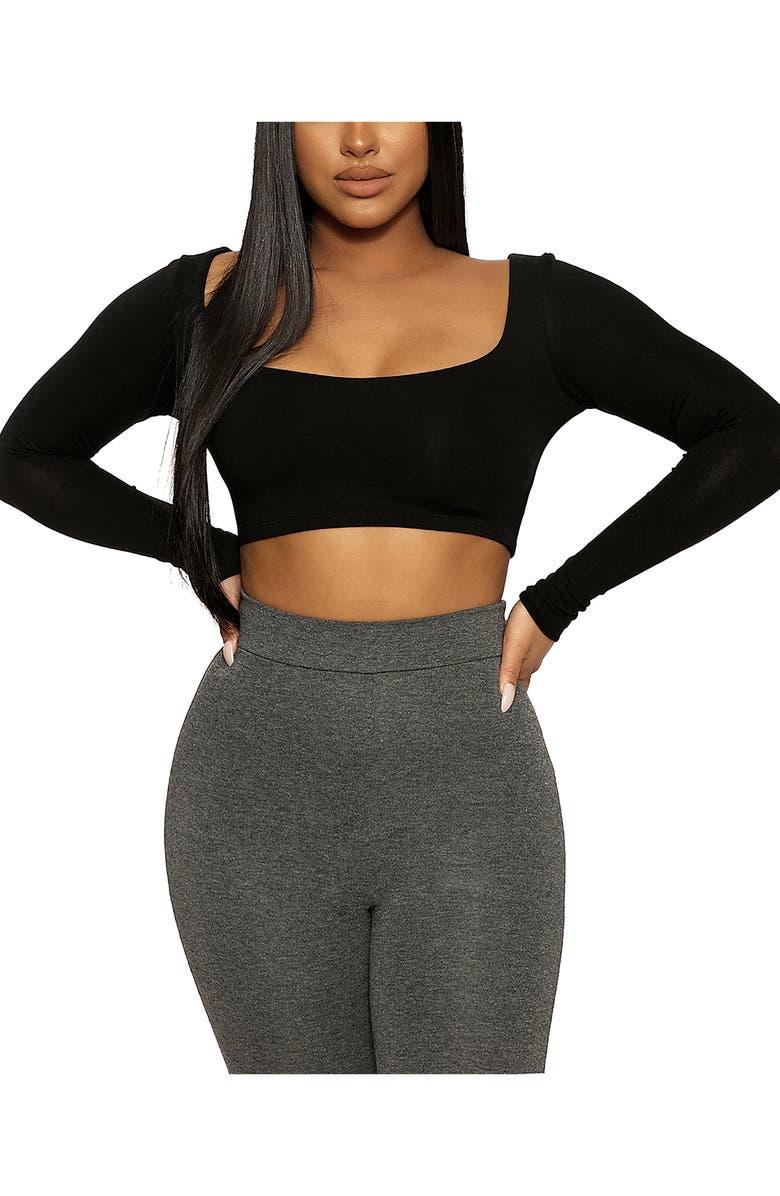 Naked Wardrobe Scoop Neck Crop Top, Alternate, color, 