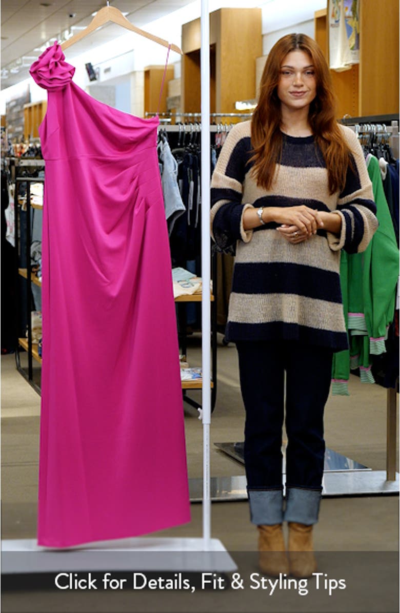 Floral Detail One-Shoulder Gown, sales video thumbnail