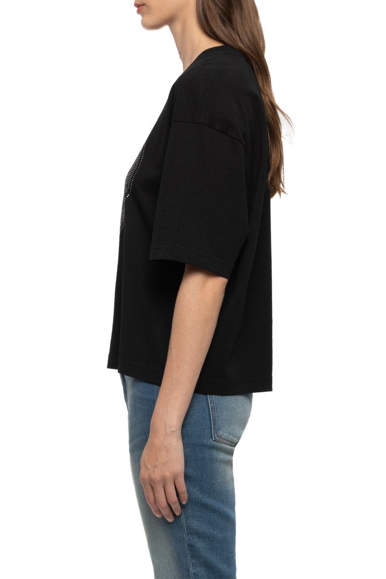 Taida Crystal Embellished Graphic Heart T-Shirt, Alternate, color, BLACK