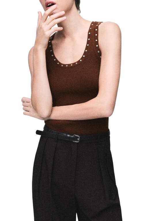 Mango Grommet Accent Knit Tank In Brown