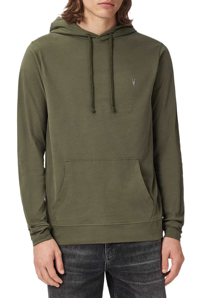 Brace Brushed Cotton Hoodie, Main, color, WILD GREEN