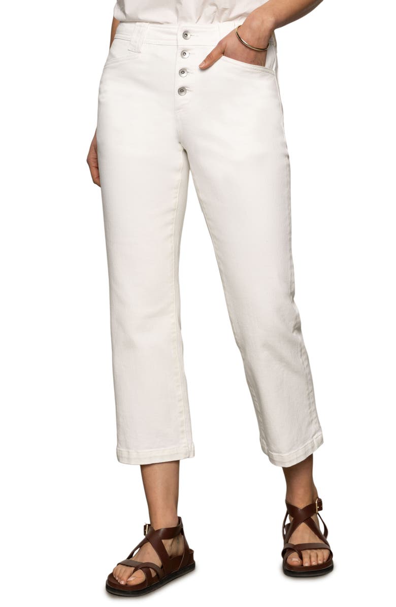 Sanctuary Luna High Waist Kick Crop Jeans, Alternate, color, Bleached White