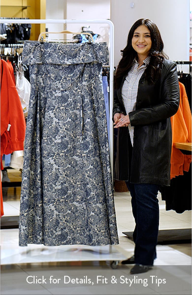 Metallic Floral Brocade Off the Shoulder Gown, sales video thumbnail