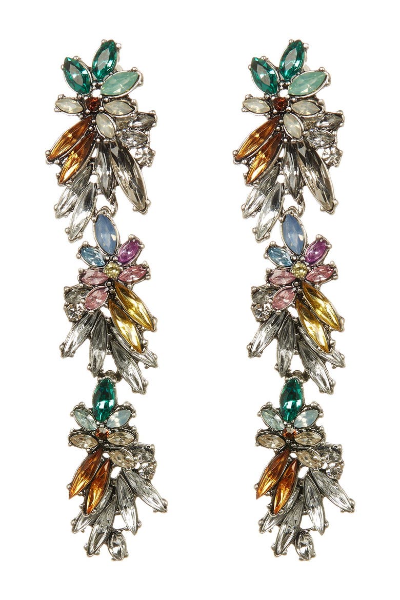 Cascading Color Dangle Earrings, Main, color, MULTI COLOR