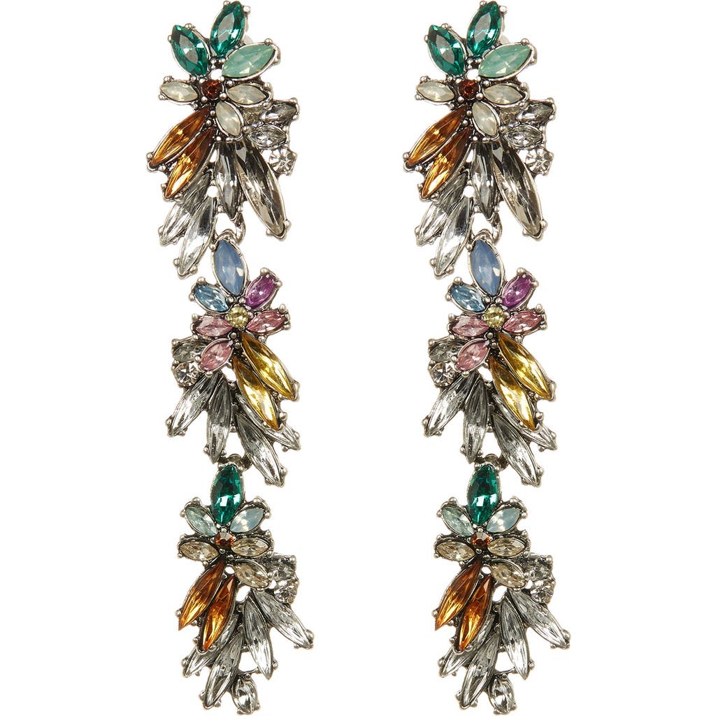 Eye Candy Los Angeles Cascading Color Dangle Earrings In Multi