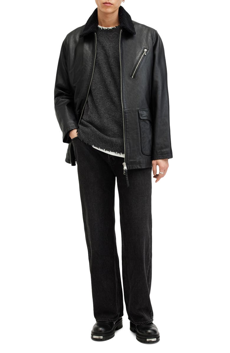 AllSaints Luka Distressed Crewneck Sweater, Alternate, color, 