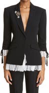 Cinq à Sept Roxie Lace Trim Blazer