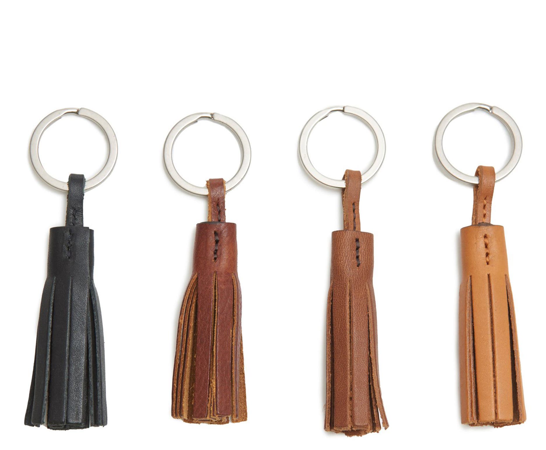 Fuller Leather Tassel Key Chain, Alternate, color, Chocolate