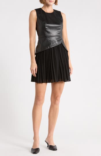 Sam Edelman Mixed Media Minidress In Black