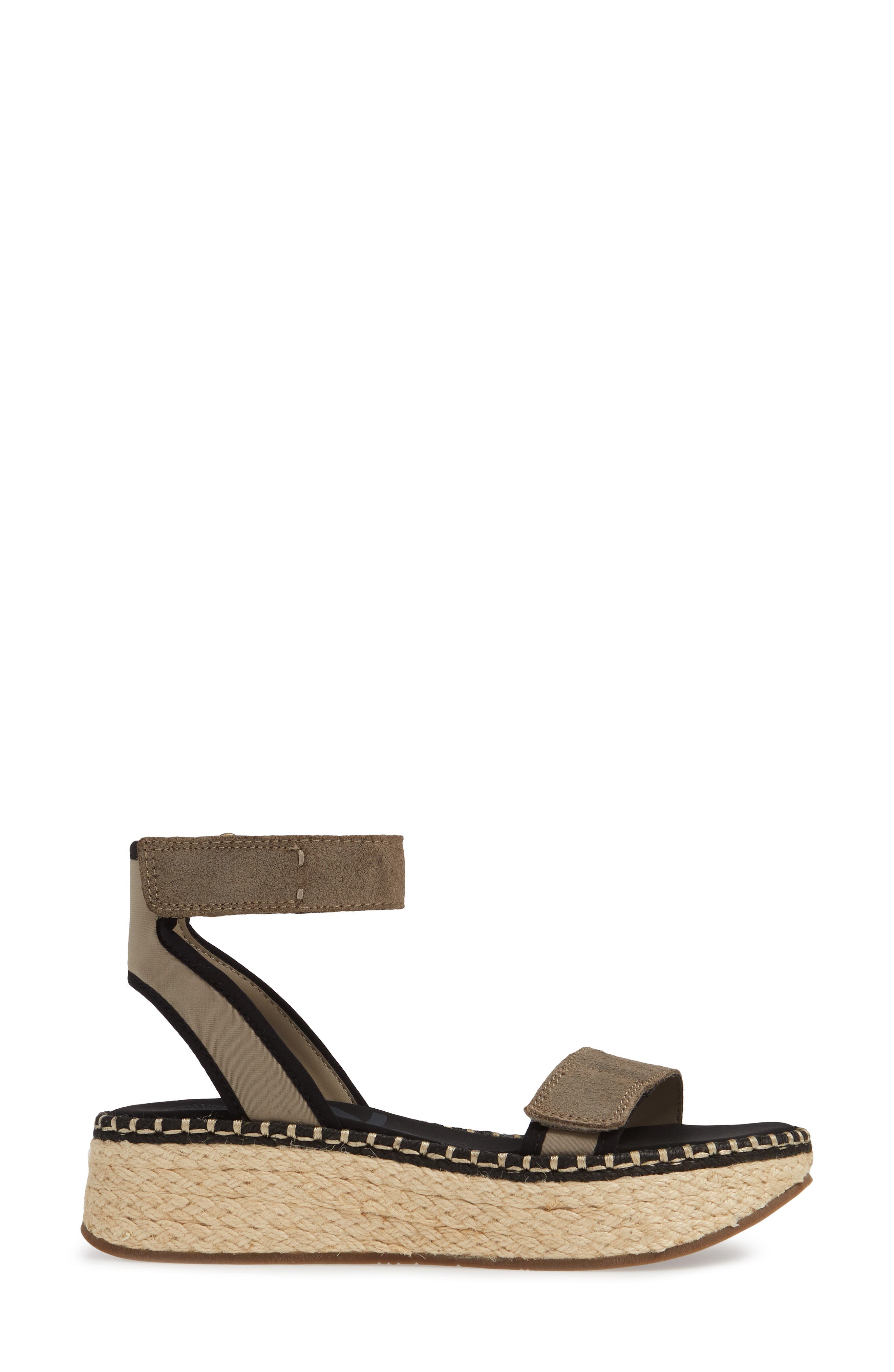 Reflector Espadrille Platform Sandal, Alternate, color, STONE FABRIC