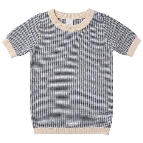 Crew Neck in Knit Texture Top (Toddler, Little Kid & Big Kid)