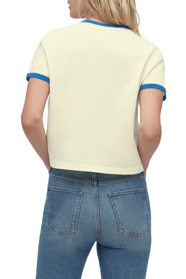 x 'Nobody Wants This' Contrast Binding Organic Cotton Graphic T-Shirt, Alternate, color, YELLOW/ BRIGHT BLUE