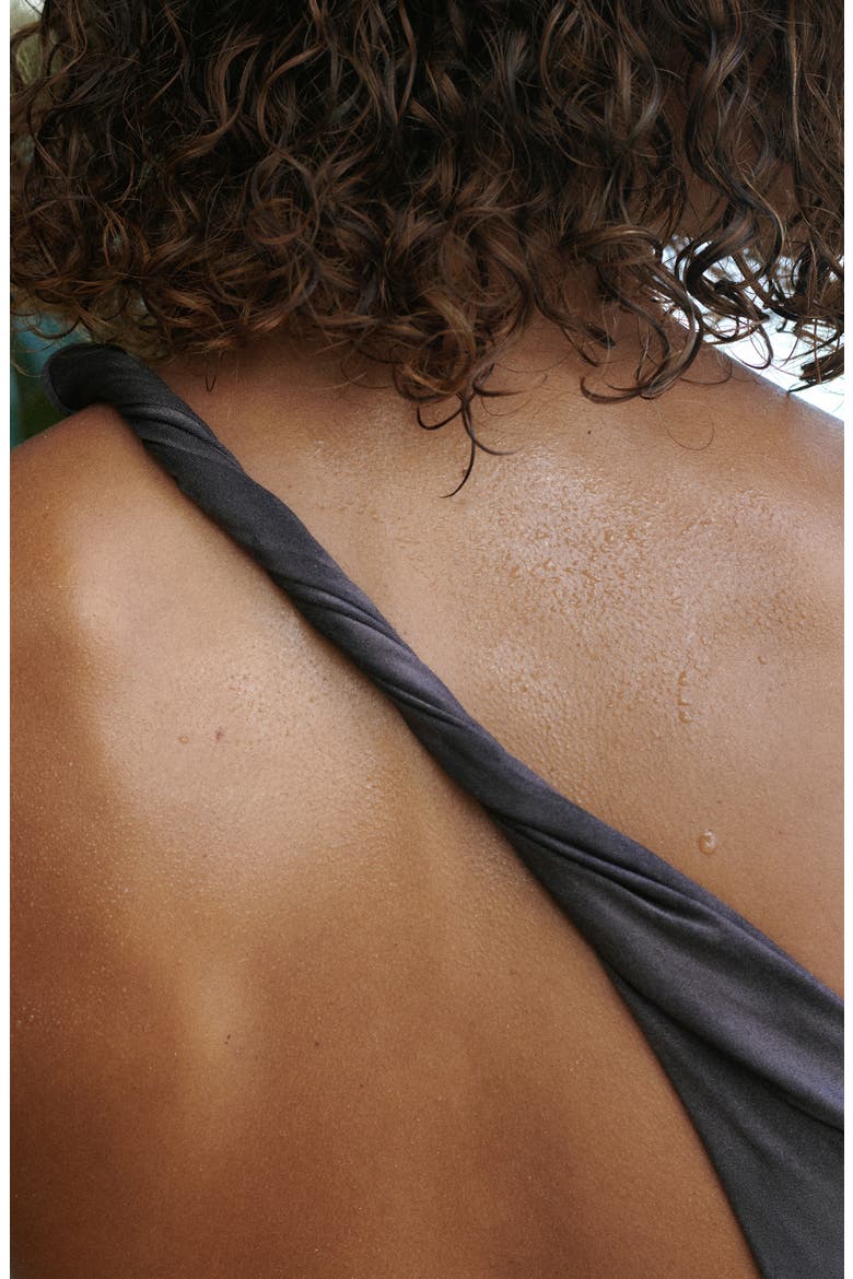 Asymmetric One-Shoulder One-Piece Swimsuit, Alternate, color, GREY