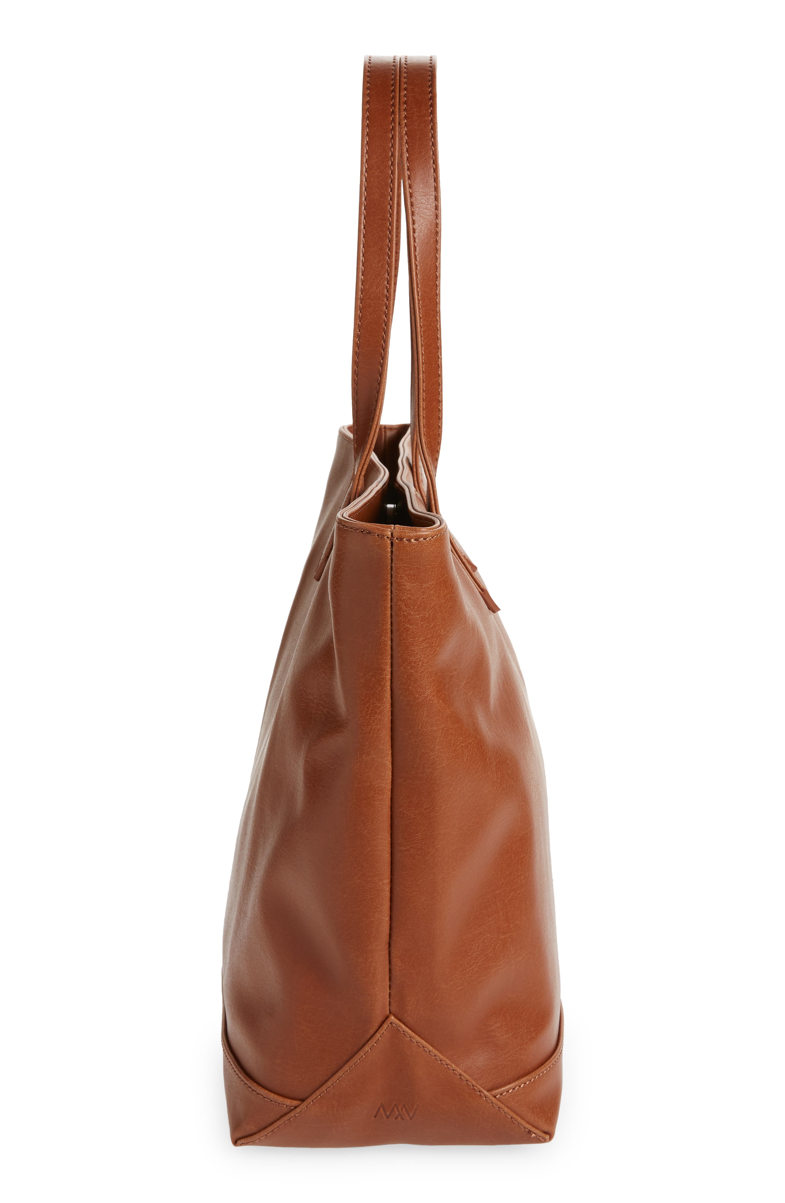 'Schlepp' Faux Leather Tote, Alternate, color, CHILI