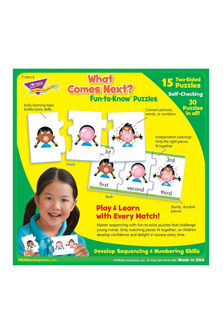 What Comes Next? Fun to Know Puzzles, Educational Aid, Kids, Alternate, color, Multicolored