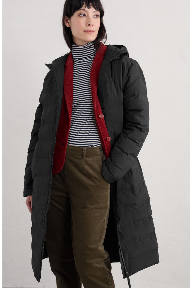 Keser Waterproof Hooded Puffer Coat, Alternate, color, BLACK