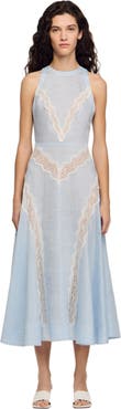 SANDRO Maxi dress with lace details
