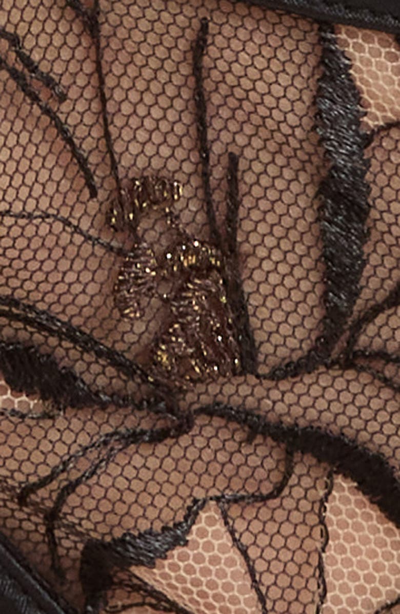 Hunkemöller Anouk Embroidered Mesh Brazilian, Alternate, color, Caviar