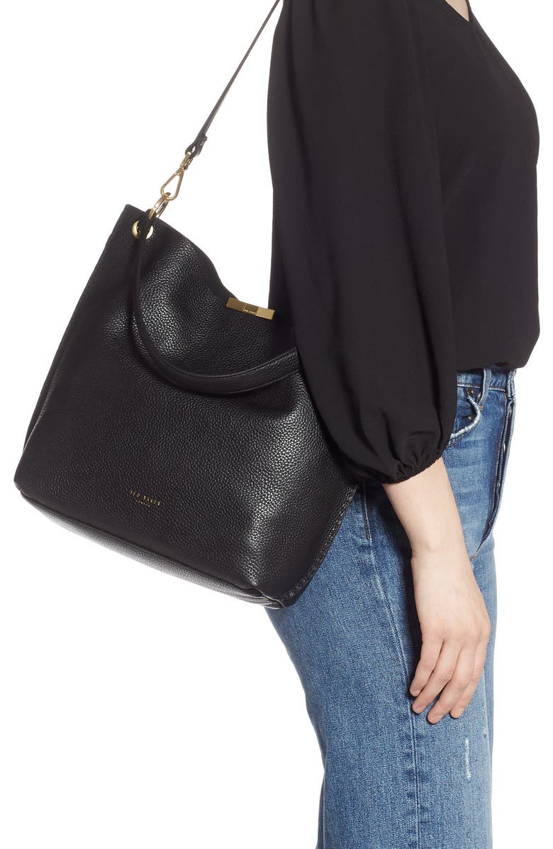 Ted Baker London Candiee Bow Leather Hobo, Alternate, color,