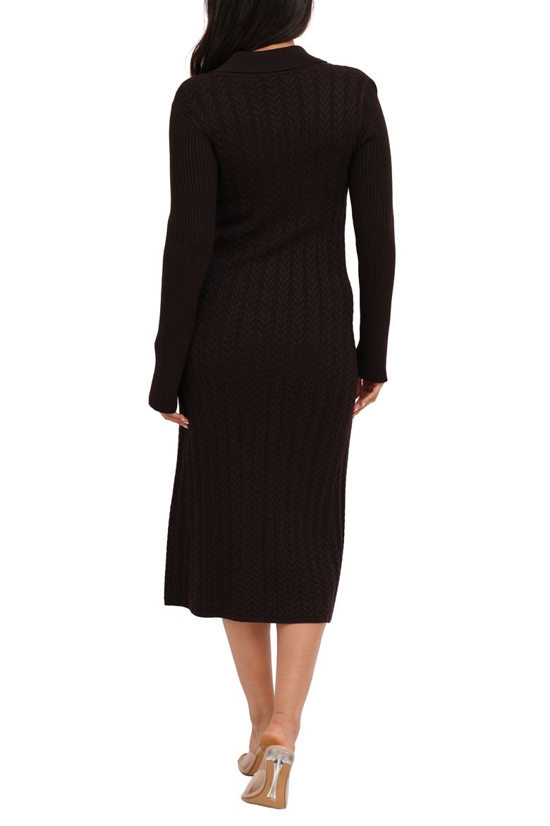 Long Sleeve Midi Sweater Dress, Alternate, color, CHOCOLATE BROWN