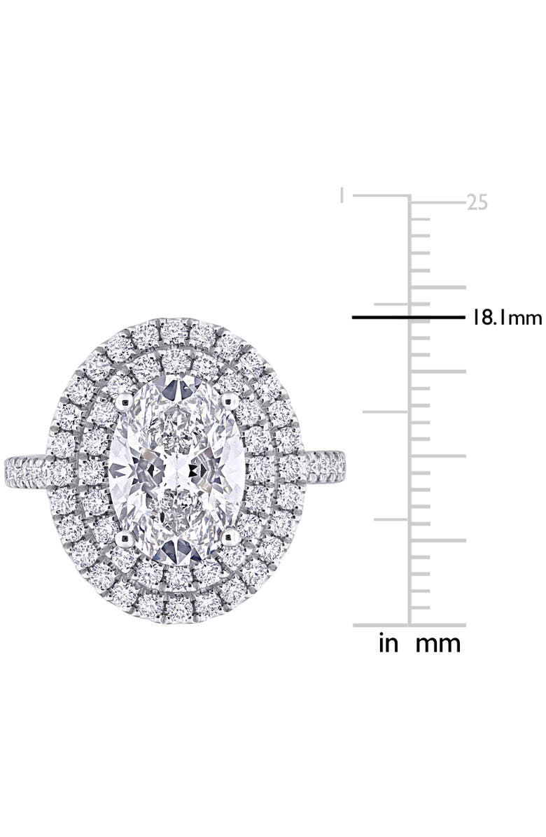 Julianna B. 3-7/8 CTW Lab-Grown Diamond Double Halo Ring 14k, Alternate, color, White Gold
