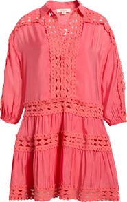 Elan Lace Trim Cover-Up Dress