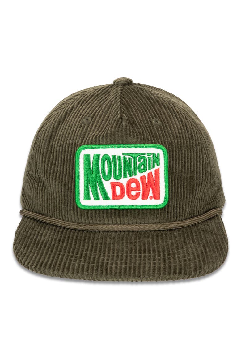 Mountain Dew Cotton Corduroy Baseball Cap, Main, color, OLIVE