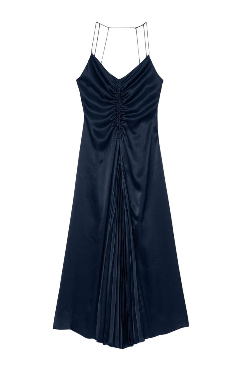 SANDRO Long satin-effect dress, Alternate, color, 