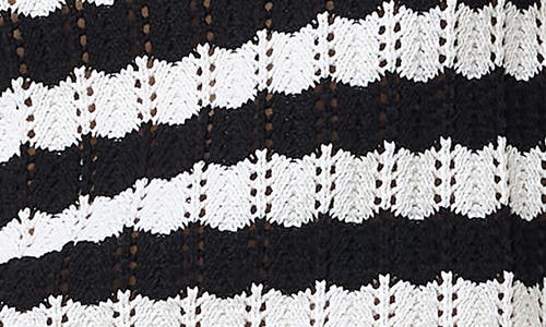 Noisy May Laika Open Stitch Sleeveless Top In Birch Stripes Black