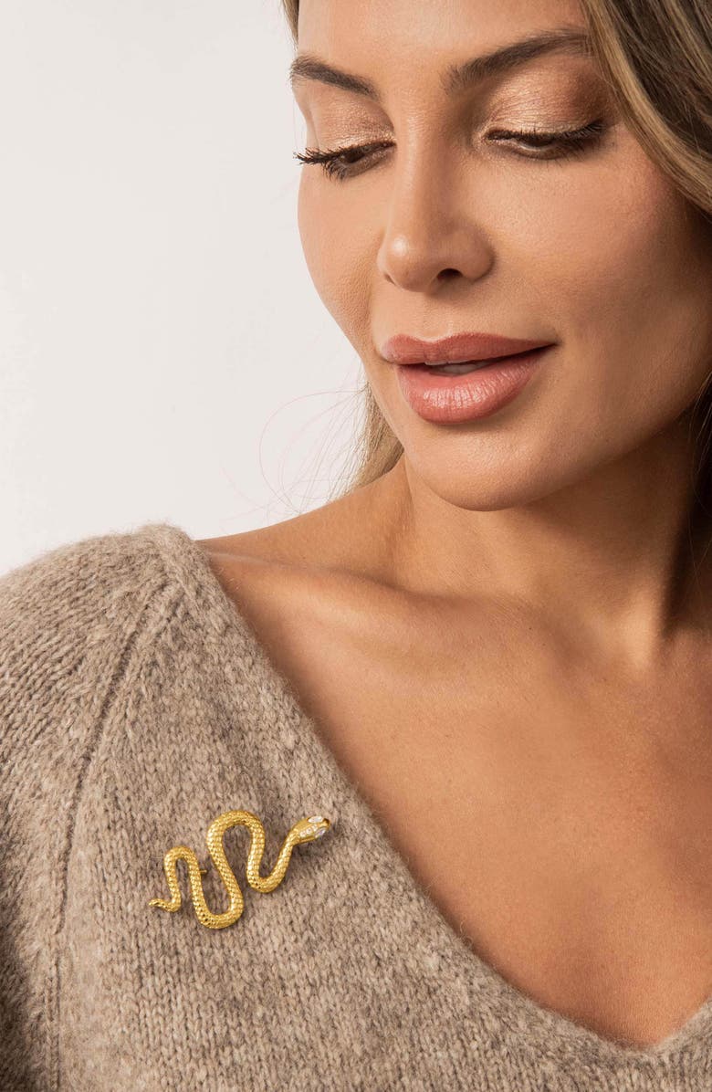 Ettika Snake Brooch, Alternate, color, Gold