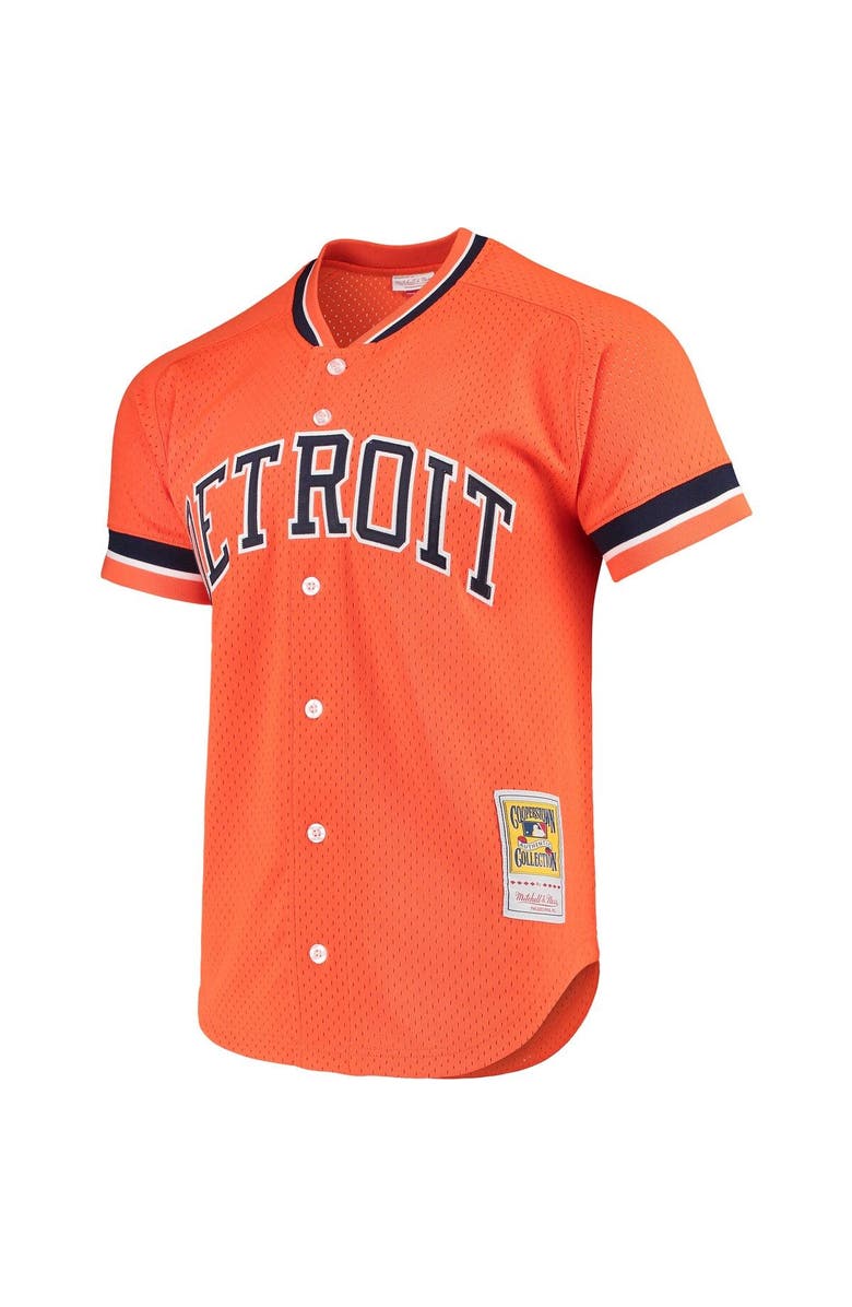 Mitchell & Ness Men's Mitchell & Ness Kirk Gibson Orange Detroit Tigers Cooperstown Collection Mesh Batting Practice Button-Up Jersey, Alternate, color, 