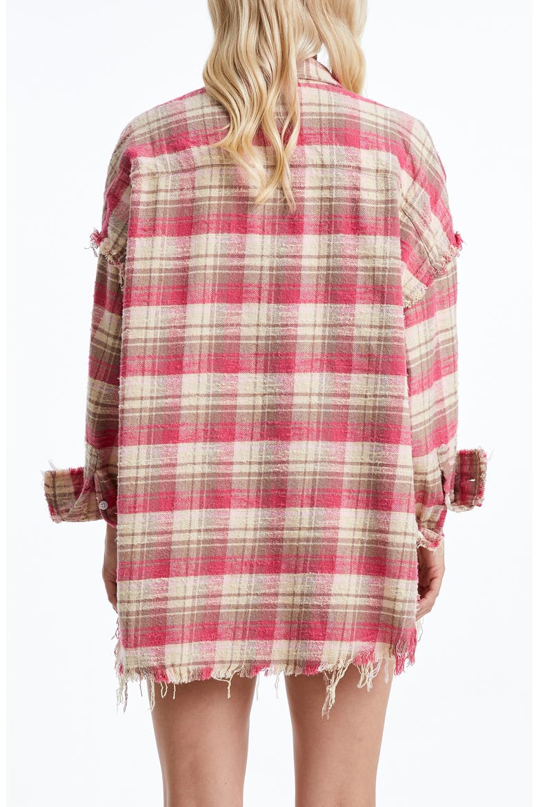 Plaid Cotton Shirt Jacket, Alternate, color, PINK/KHAKI PLAID
