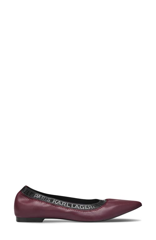 Karl Lagerfeld Paris Vinette Pointed Toe Flat In Burgundy
