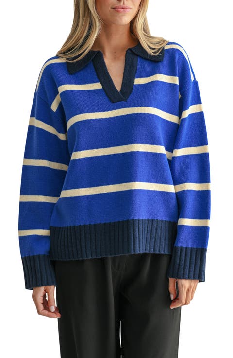 Striped Polo Sweater