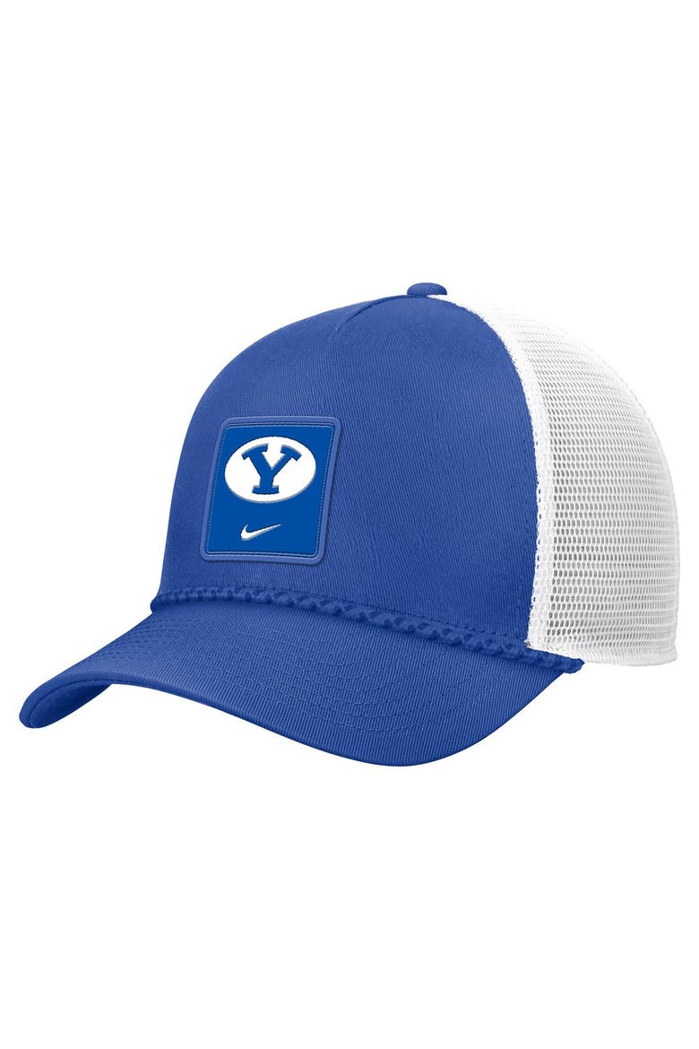 Men's Nike Royal BYU Cougars 2026 On-Field Rope Adjustable Trucker Hat, Alternate, color, Royal