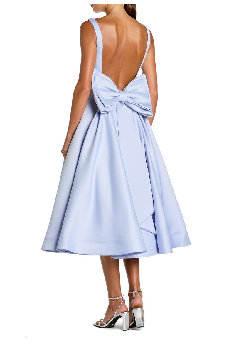 Mac Duggal Beaded Short Sleeve Crew Neck Sheath Midi Dress, Alternate, color, Periwinkle