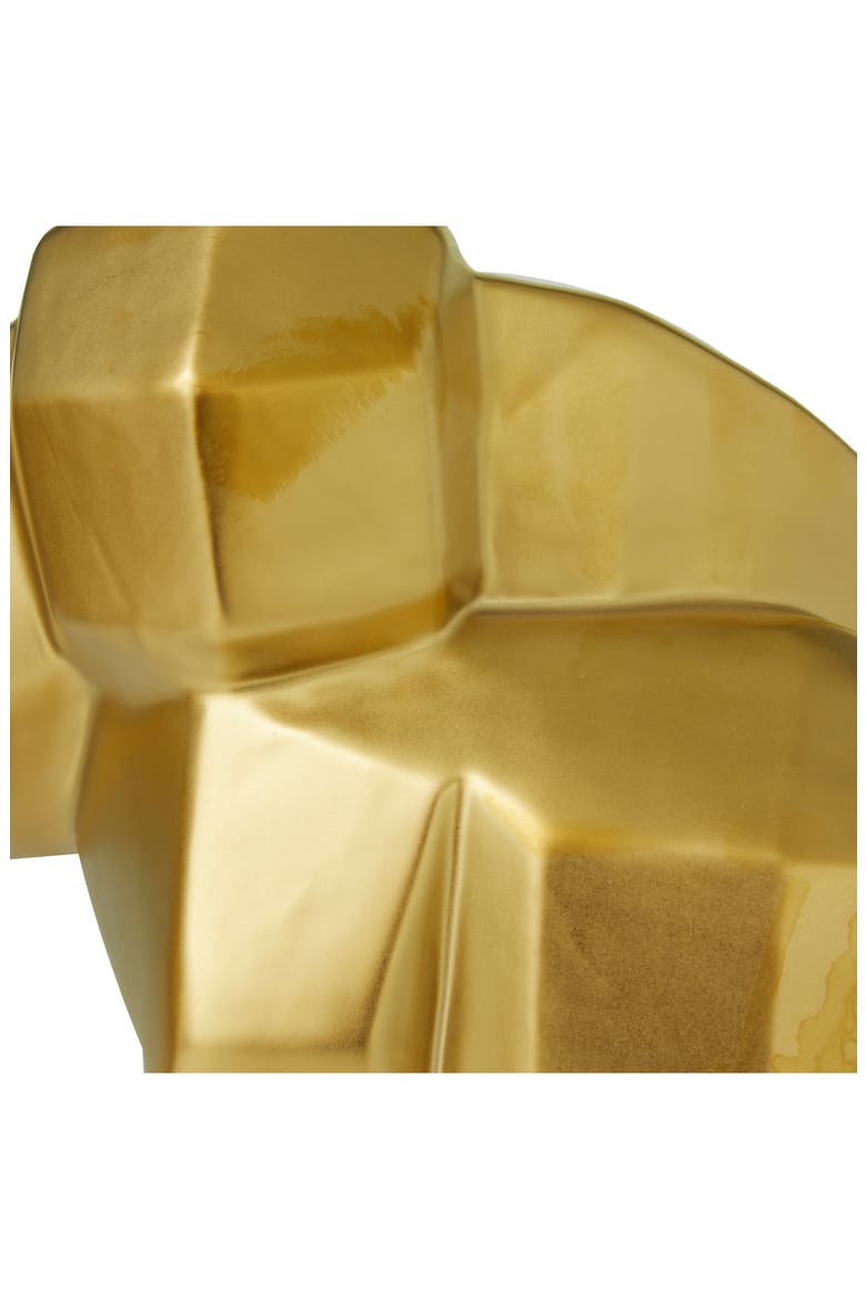 Goldtone Porcelain Glam Elephant Sculpture - Set of 3, Alternate, color, GOLD