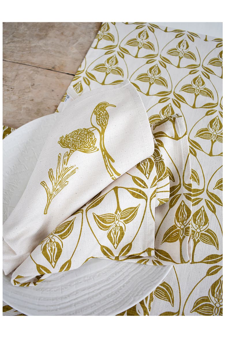 Orchid Cotton Twill Dinner Napkins, Alternate, color, CHARTREUSE
