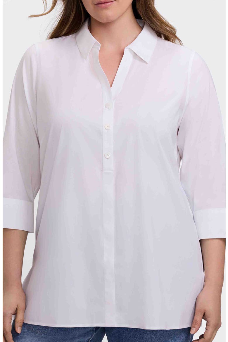 Pamela Non-Iron Stretch Tunic Blouse, Main, color, WHITE