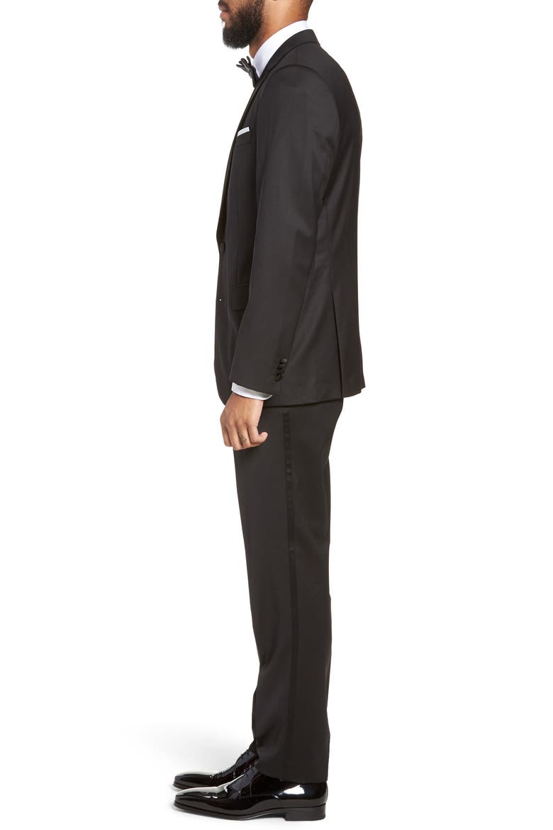 Halven/Gentry Slim Fit Wool Tuxedo, Alternate, color, BLACK